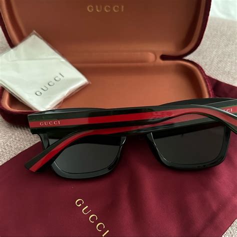 gucci sunglasses green lenses|Gucci sunglasses red green stripe.